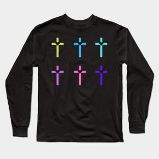 Colorful Christian Cross Long Sleeve T-Shirt